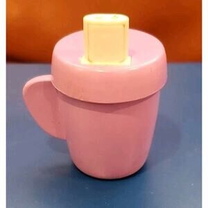2 Inch Purple White Heart Sippy Cup Drink Doll Accessory Replacement Toy READ